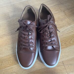 Men’s Vegan Leather Sneakers Banana Republic Brown Size 12